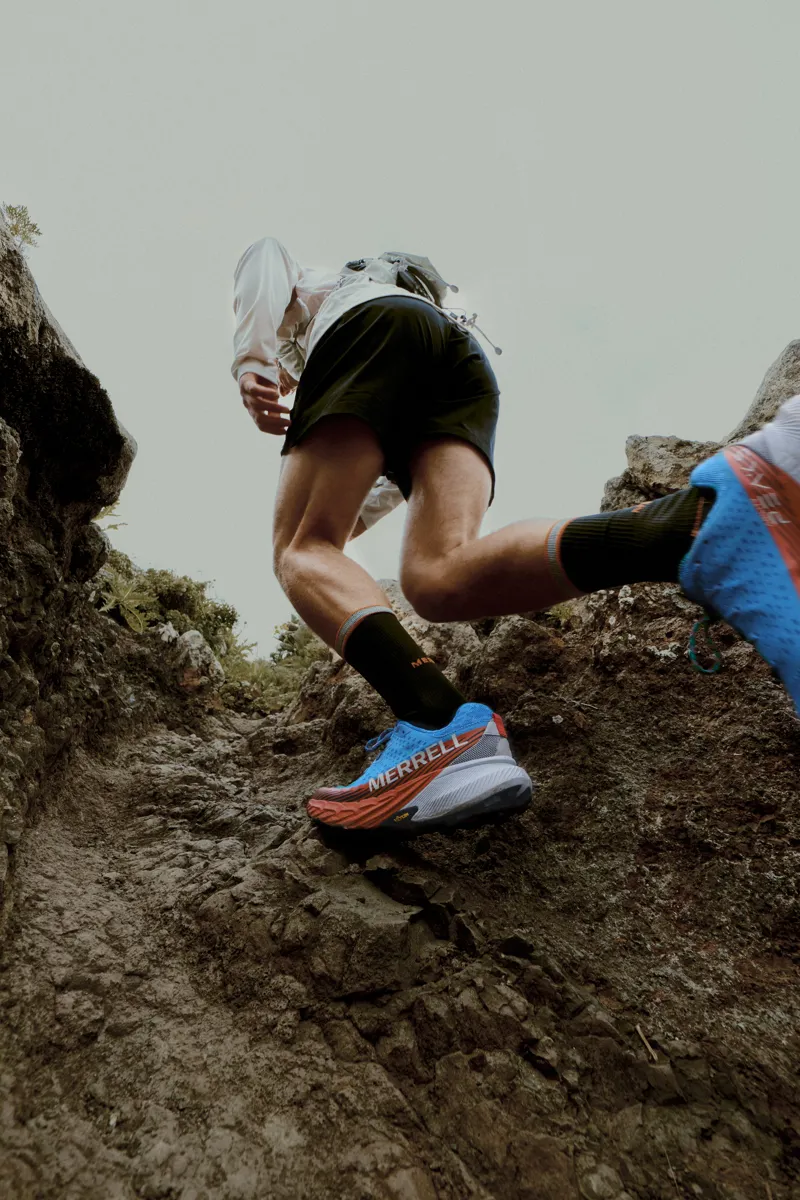 Merrell Agility Peak 5 Men's Trail Running Shoe in Tahoe/Tangerine-6